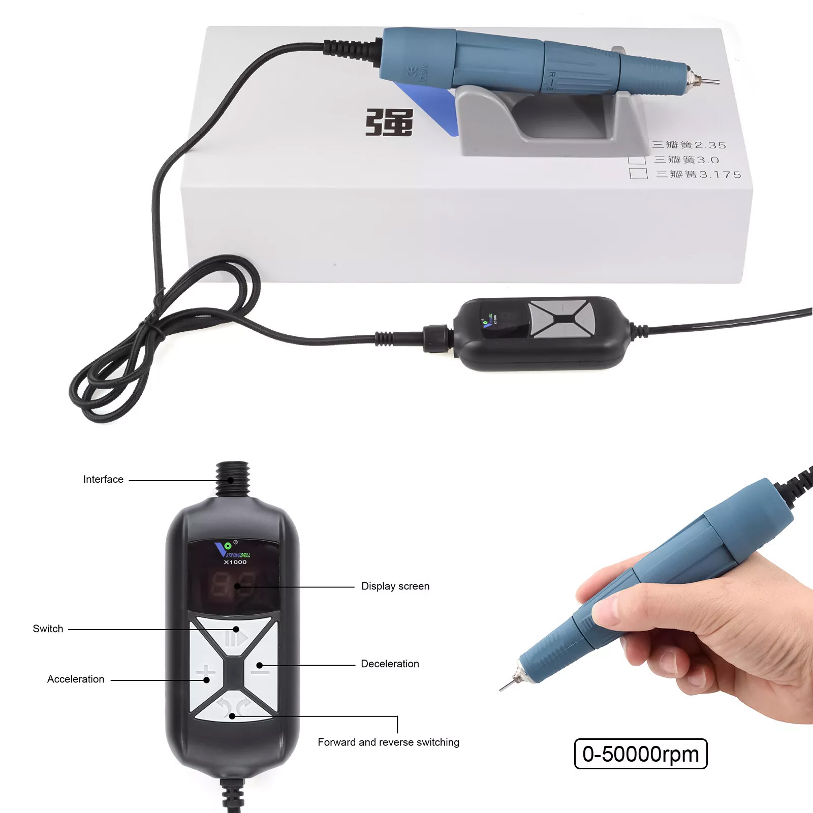 Strong M45 Dental Portable Micro Motor Electric Polisher 50KRPM